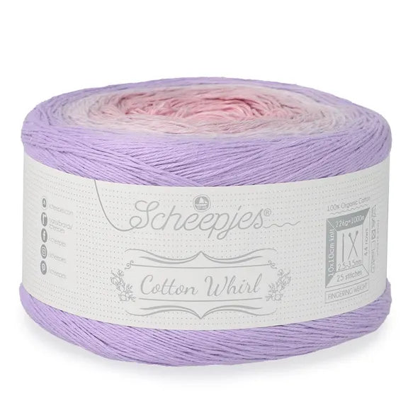 NEW!! Scheepjes Cotton Whirl 743 Mystic Mauve - 100% Organic Cotton