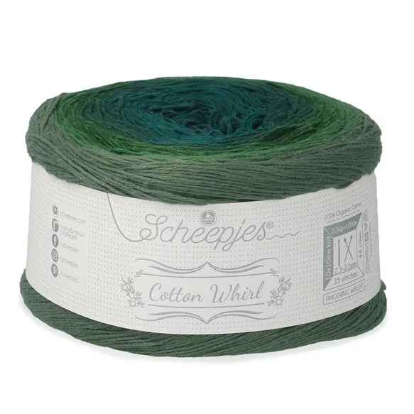 NEW!! Scheepjes Cotton Whirl 745 Fog and Foliage - 100% Organic Cotton