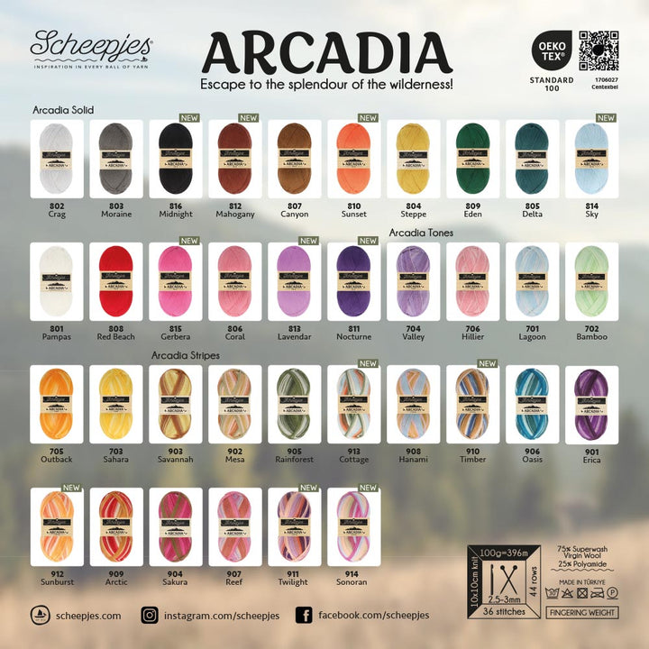 Scheepjes Arcadia Striped - 910 Timber