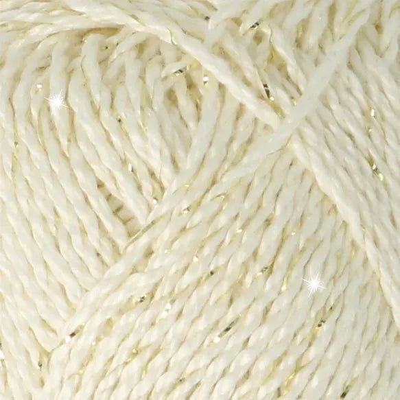 NEW!! Scheepjes Catona Shine 105-G Bridal White - Gold