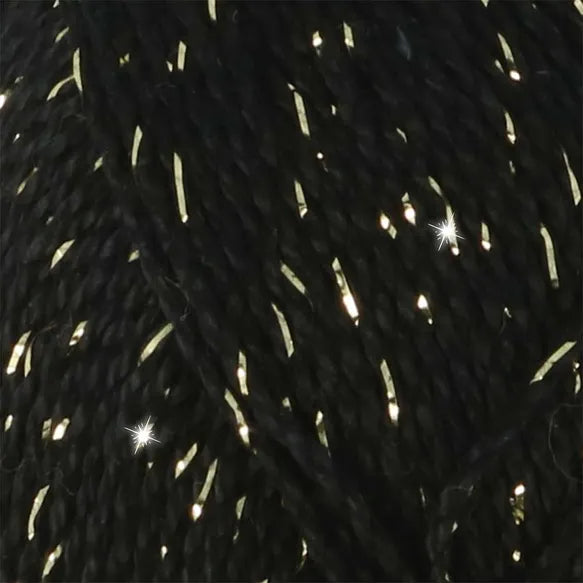 NEW!! Scheepjes Catona Shine 110-G Jet Black - Gold