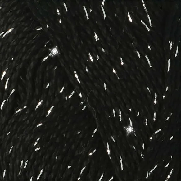 NEW!! Scheepjes Catona Shine 110-S Jet Black - Silver