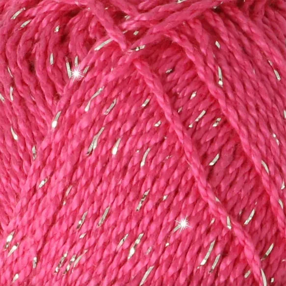 NEW!! Scheepjes Catona Shine 114-S Shocking Pink - Silver