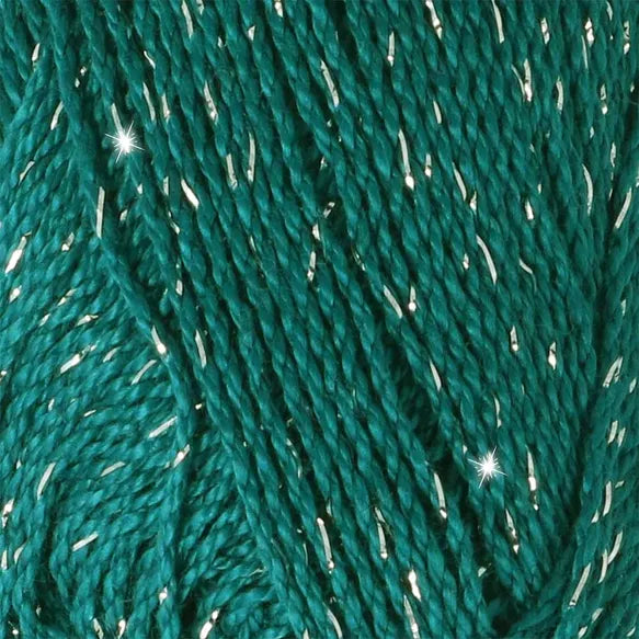 NEW!! Scheepjes Catona Shine 401-S Dark Teal - Silver
