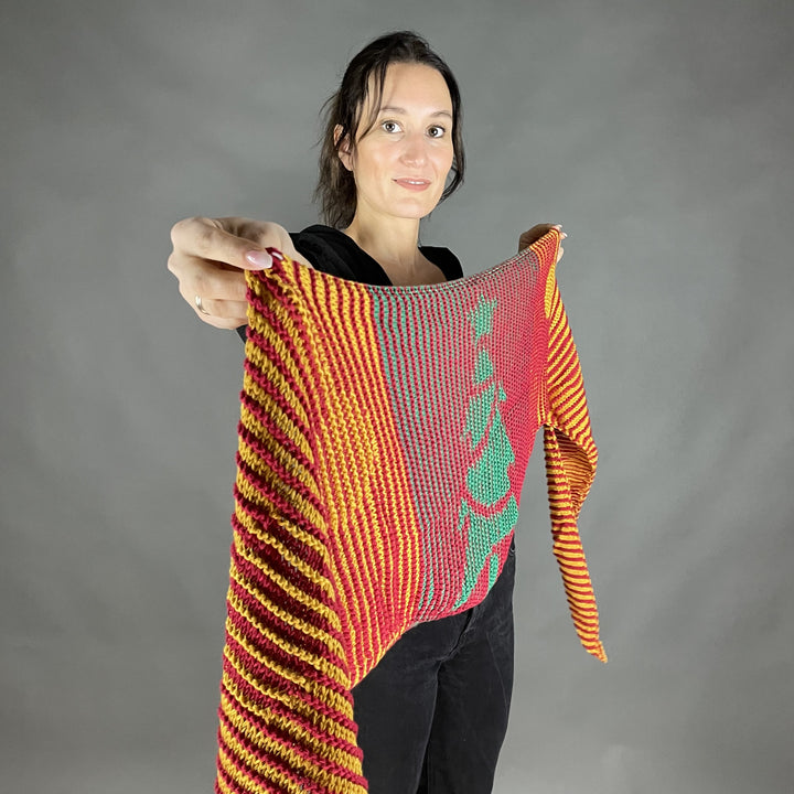 PREORDER Lola Illusion Knitted Shawl - Christmas - 8ply