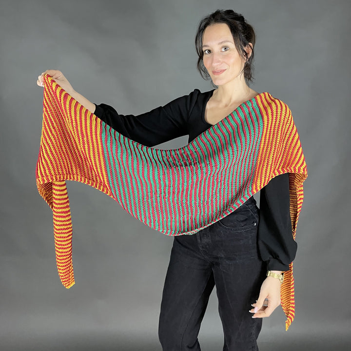 PREORDER Lola Illusion Knitted Shawl - Christmas - 8ply