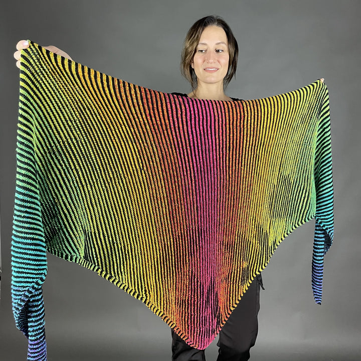 PREORDER Lola Illusion Knitted Scarf - Autumn Leaves - 4ply