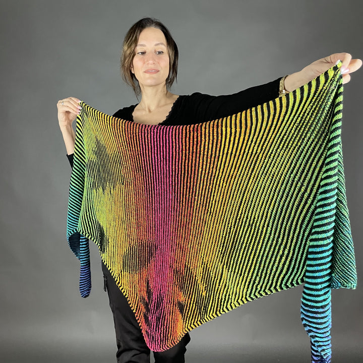 PREORDER Lola Illusion Knitted Scarf - Autumn Leaves - 4ply