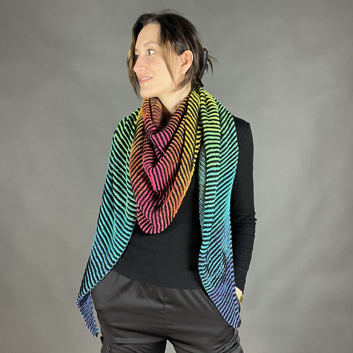 PREORDER Lola Illusion Knitted Scarf - Autumn Leaves - 4ply
