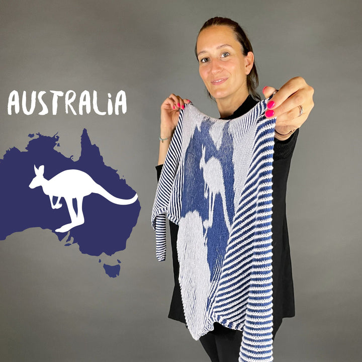 PREORDER Lola Illusion Knitted Scarf - Australia - 4ply