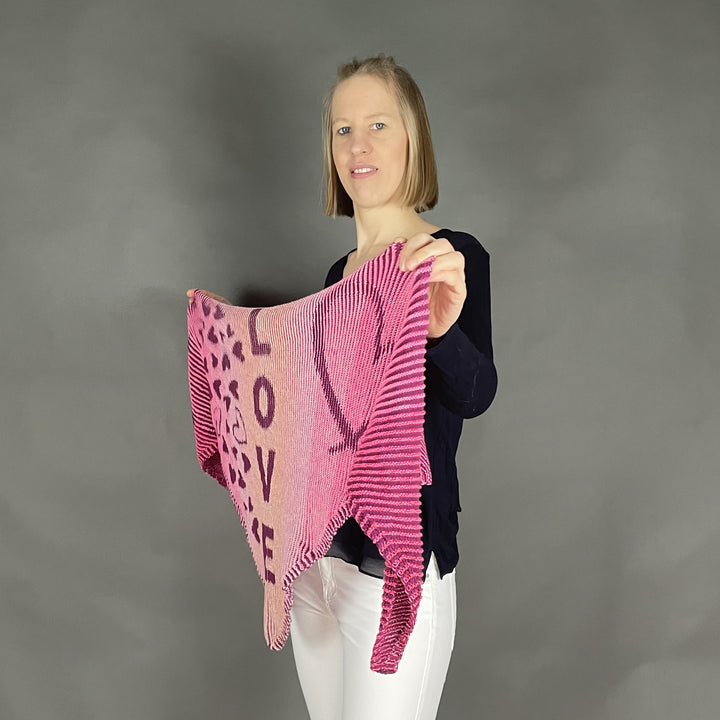 AVAILABLE NOW Lola Illusion Knitted Scarf Love - 4ply