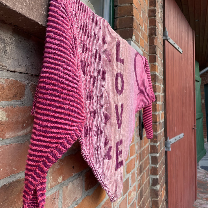 AVAILABLE NOW Lola Illusion Knitted Scarf Love - 4ply