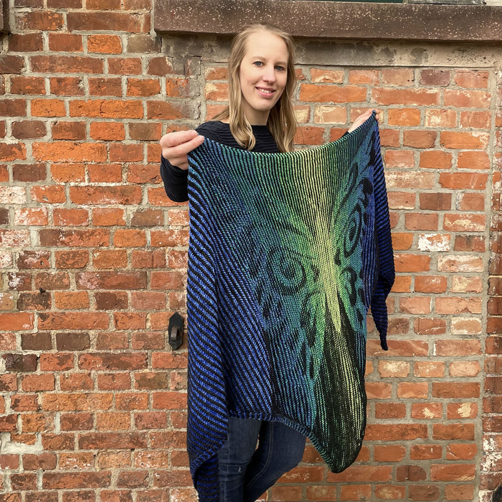 Lola Illusion Knitted Scarf Butterfly - 4ply - PREORDER