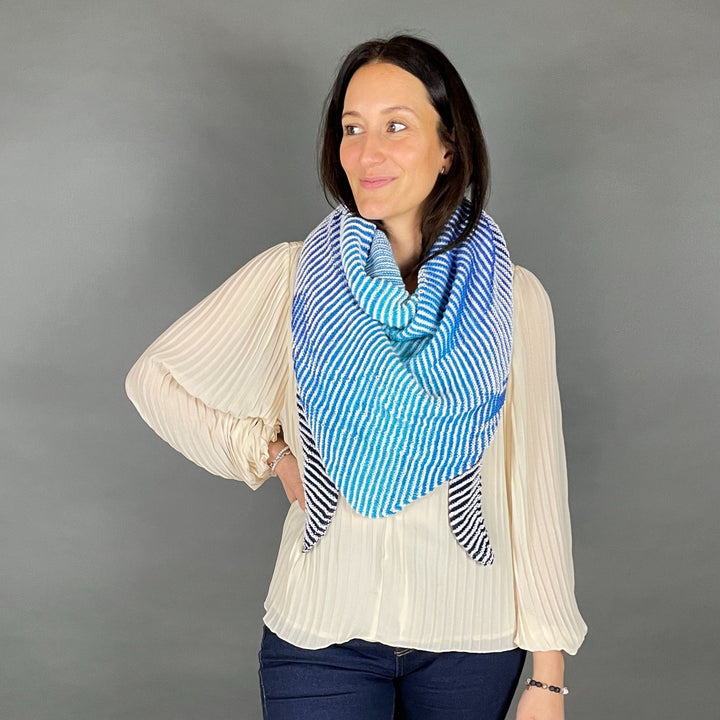 AVAILABLE NOW Lola Illusion Knitted Scarf Whale - 4ply
