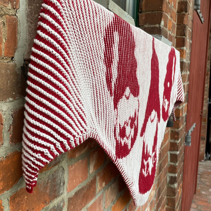 AVAILABLE NOW Lola Illusion Knitted Scarf Christmas Gnome - 8ply