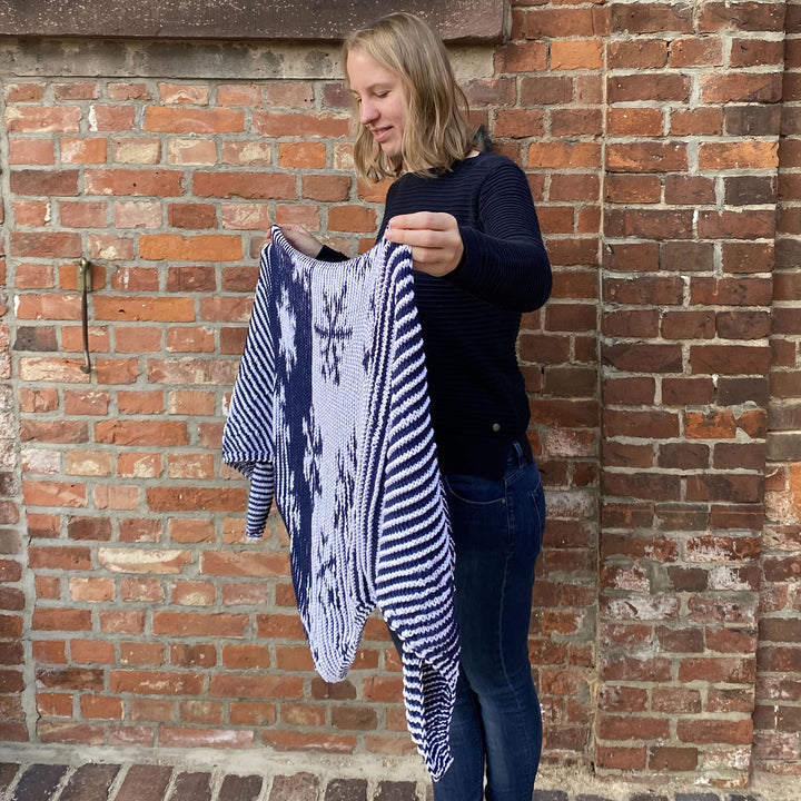 PREORDER Lola Illusion Knitted Shawl - Snowflake - 8ply