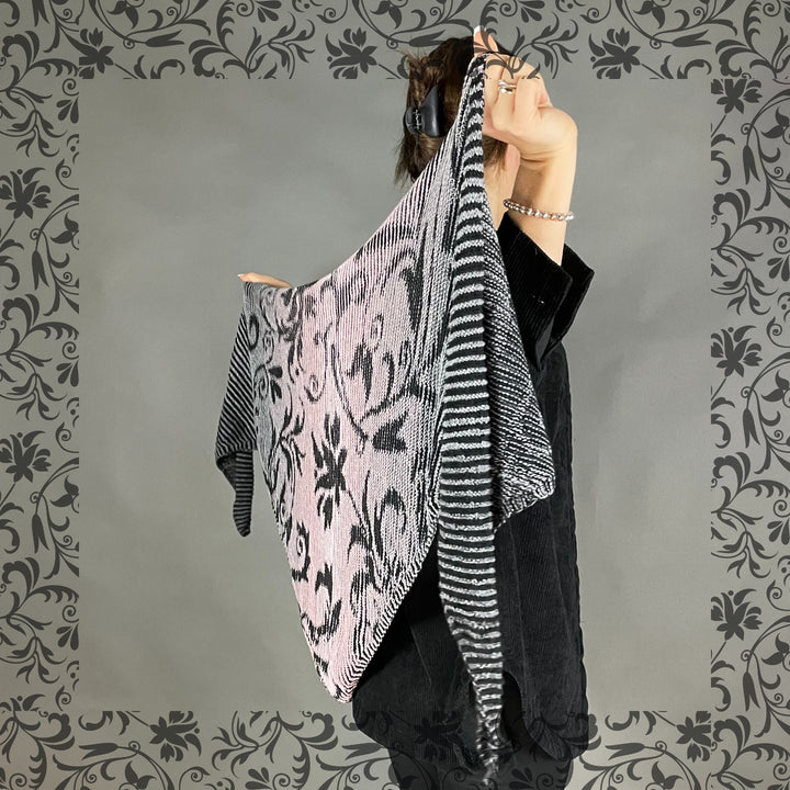 AVAILABLE NOW Lola Illusion Knitted Shawl Floral - 4ply