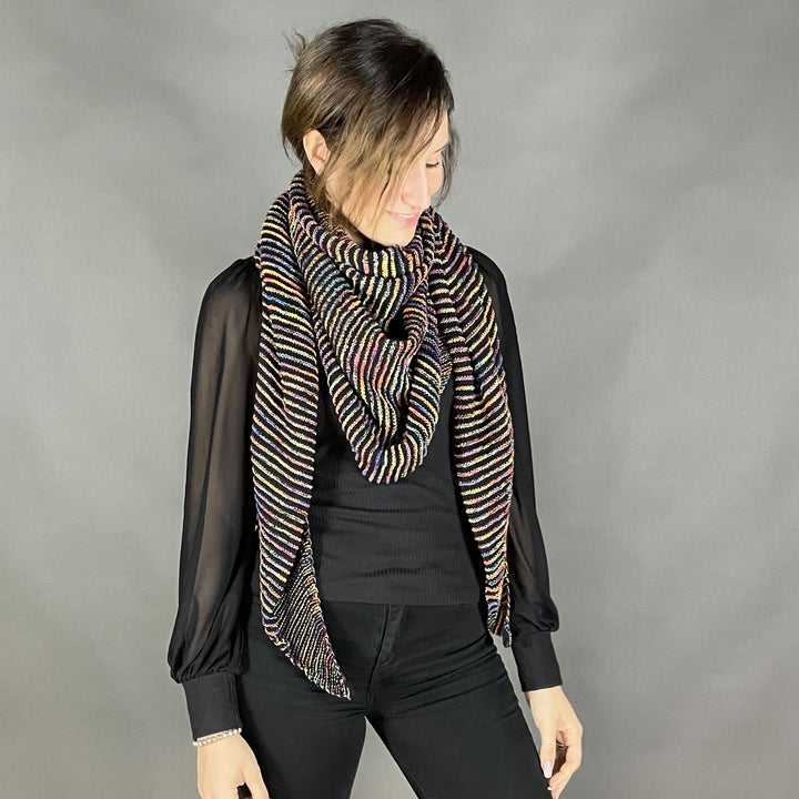 AVAILABLE NOW Lola Illusion Knitted Shawl Confetti Lion  - 4ply