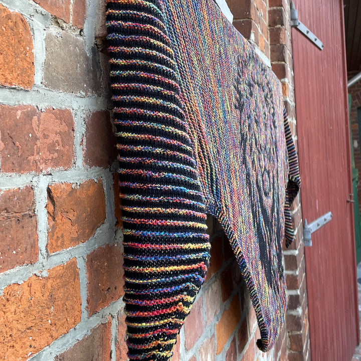 AVAILABLE NOW Lola Illusion Knitted Shawl Confetti Lion  - 4ply