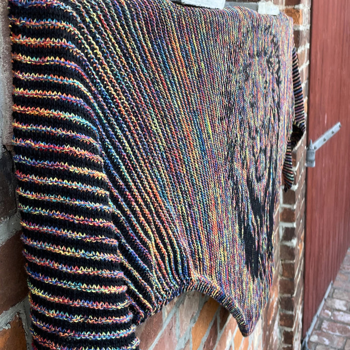 AVAILABLE NOW Lola Illusion Knitted Shawl Confetti Lion  - 4ply