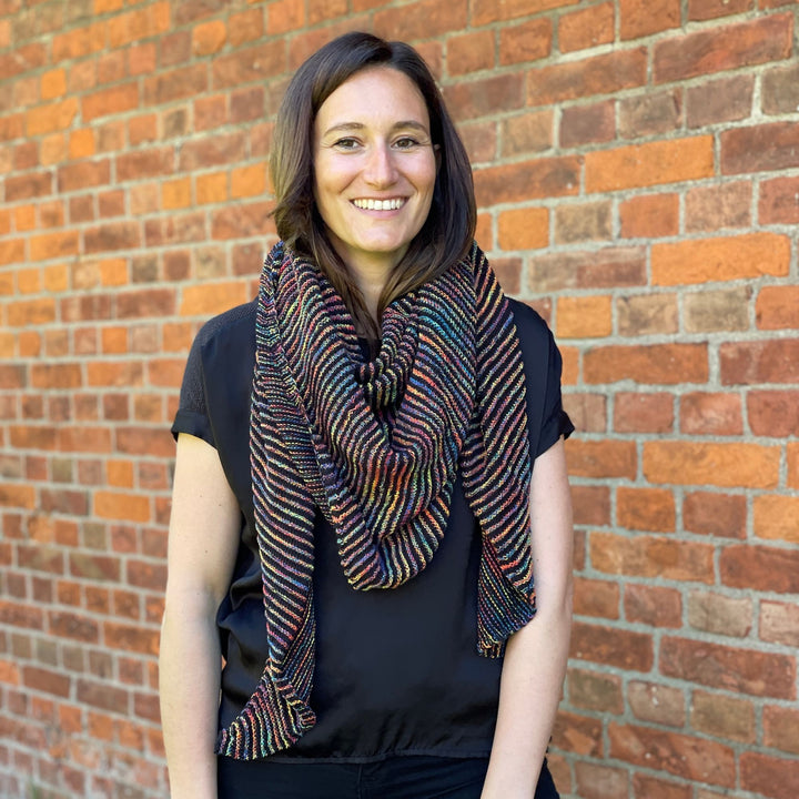 AVAILABLE NOW Lola Illusion Knitted Shawl Confetti Lion  - 4ply