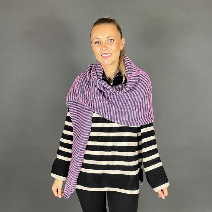 Lola Illusion Knitted Scarf - Eye Catcher - 8ply PREORDER