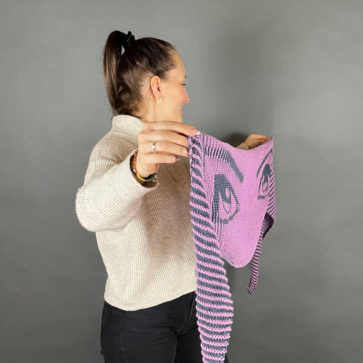 Lola Illusion Knitted Scarf - Eye Catcher - 8ply PREORDER