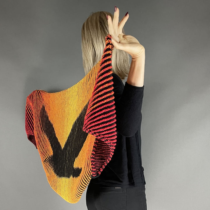 PREORDER Lola Illusion Knitted Shawl - Flying Eagle - 8ply