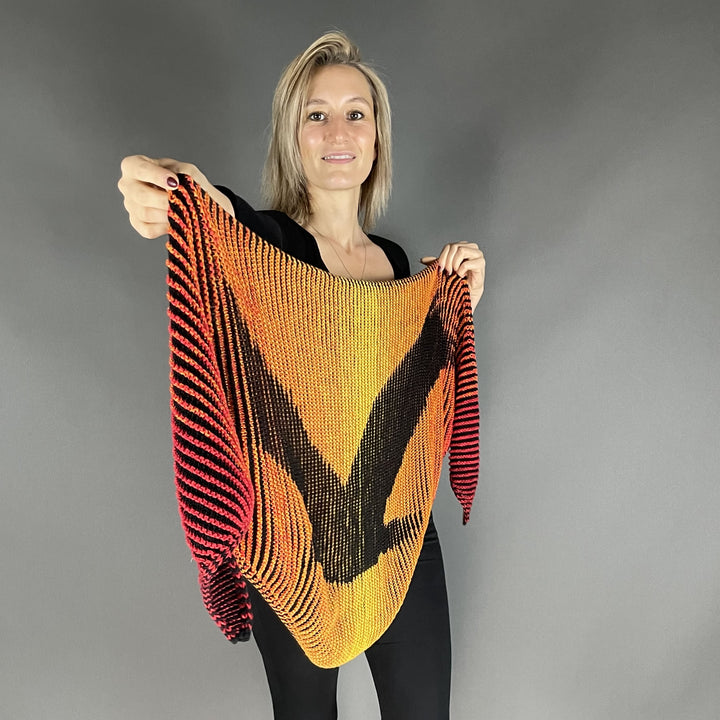 PREORDER Lola Illusion Knitted Shawl - Flying Eagle - 8ply