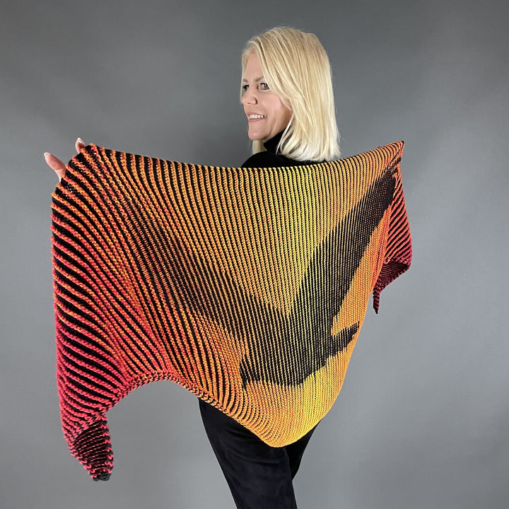 PREORDER Lola Illusion Knitted Shawl - Flying Eagle - 8ply