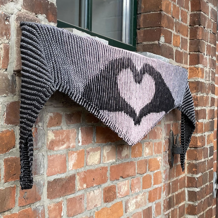 AVAILABLE NOW Lola Illusion Knitted Shawl Hands Of Love - 8ply
