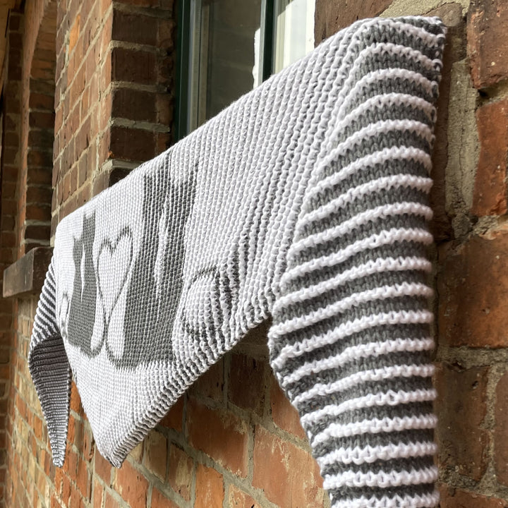 AVAILABLE NOW Lola Illusion Knitted Scarf Loving Cats - 8ply