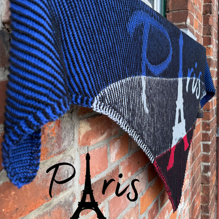 AVAILABLE NOW Lola Illusion Knitted Scarf Paris - 4ply