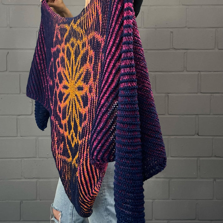 AVAILABLE NOW Lola Illusion Knitted Scarf Mandala - 8ply