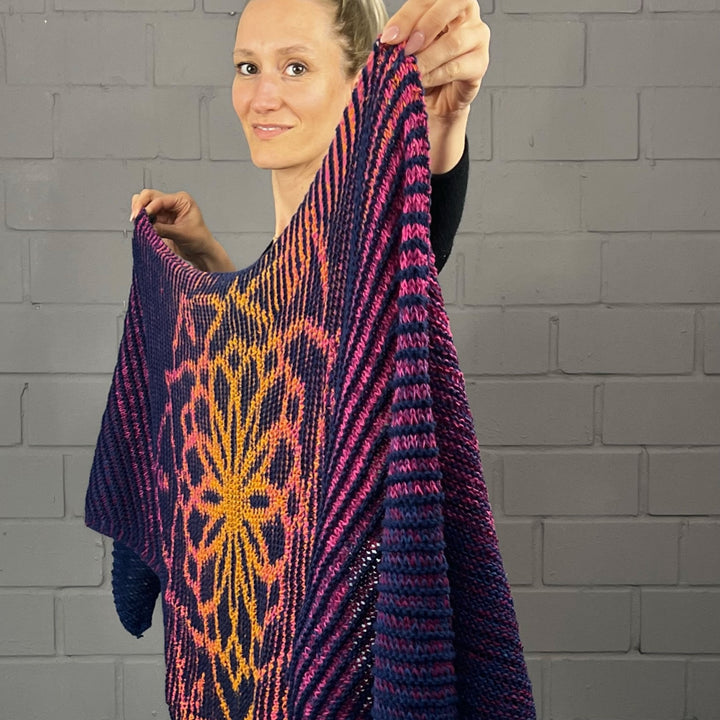AVAILABLE NOW Lola Illusion Knitted Scarf Mandala - 8ply