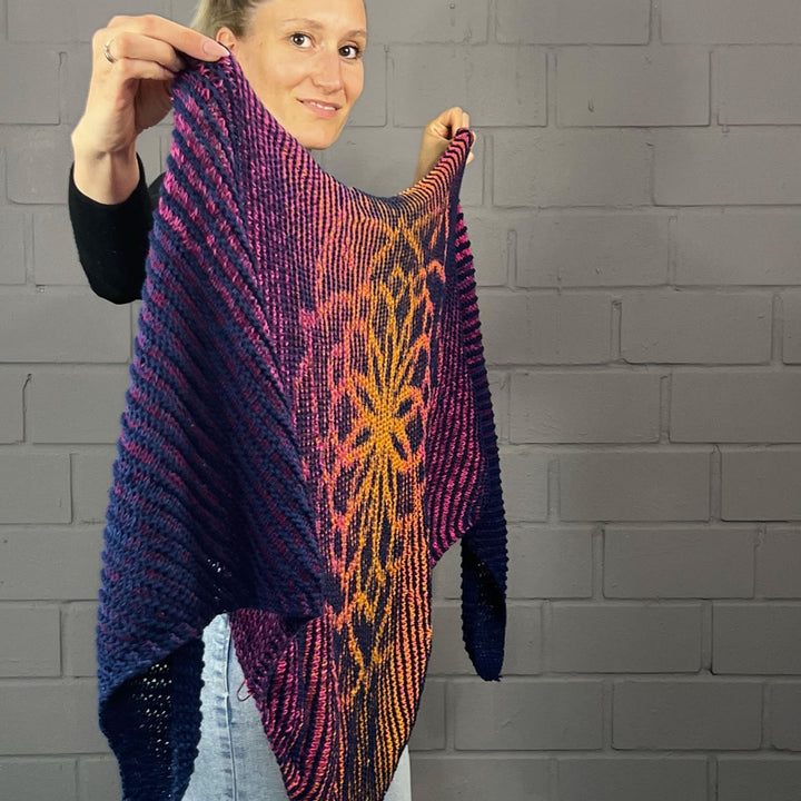 AVAILABLE NOW Lola Illusion Knitted Scarf Mandala - 8ply