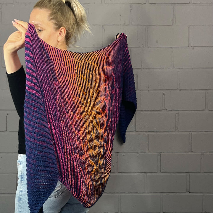 AVAILABLE NOW Lola Illusion Knitted Scarf Mandala - 8ply