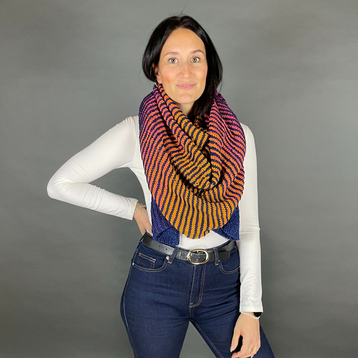 AVAILABLE NOW Lola Illusion Knitted Scarf Mandala - 8ply