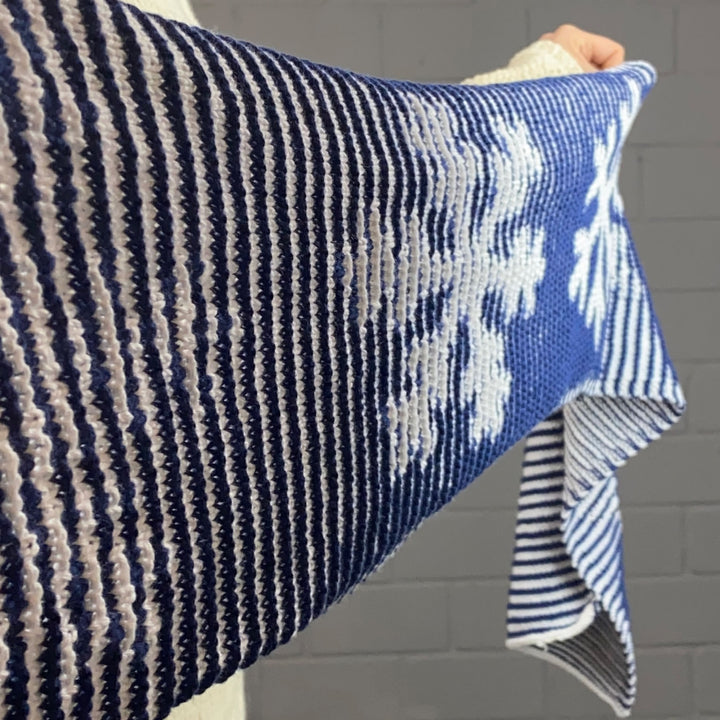 PREORDER Lola Illusion Knitted Scarf - Snowflake - 8ply