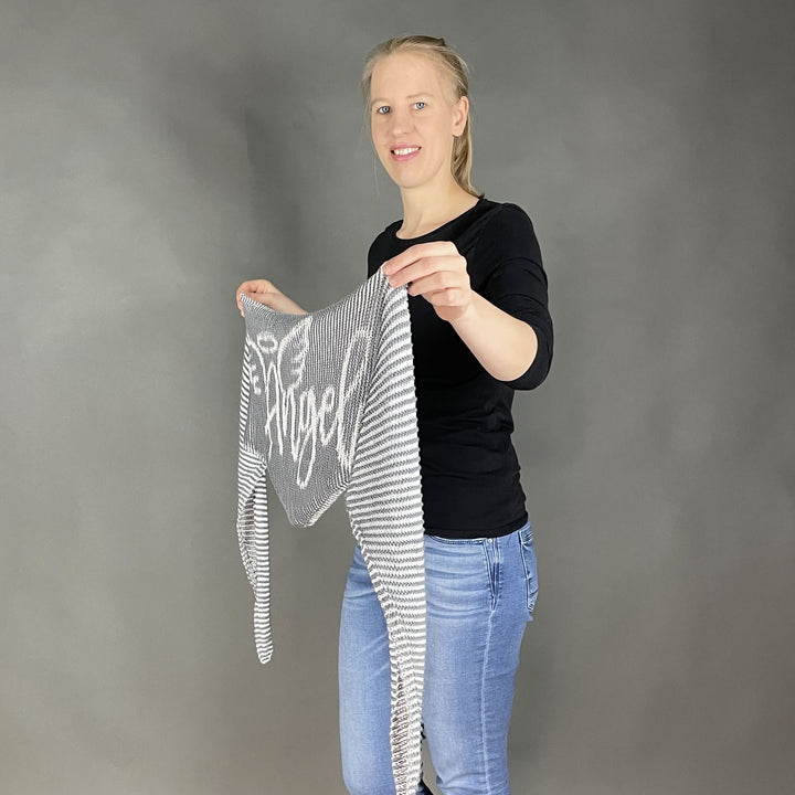 AVAILABLE NOW Lola Illusion Knitted Scarf Angel - 4ply