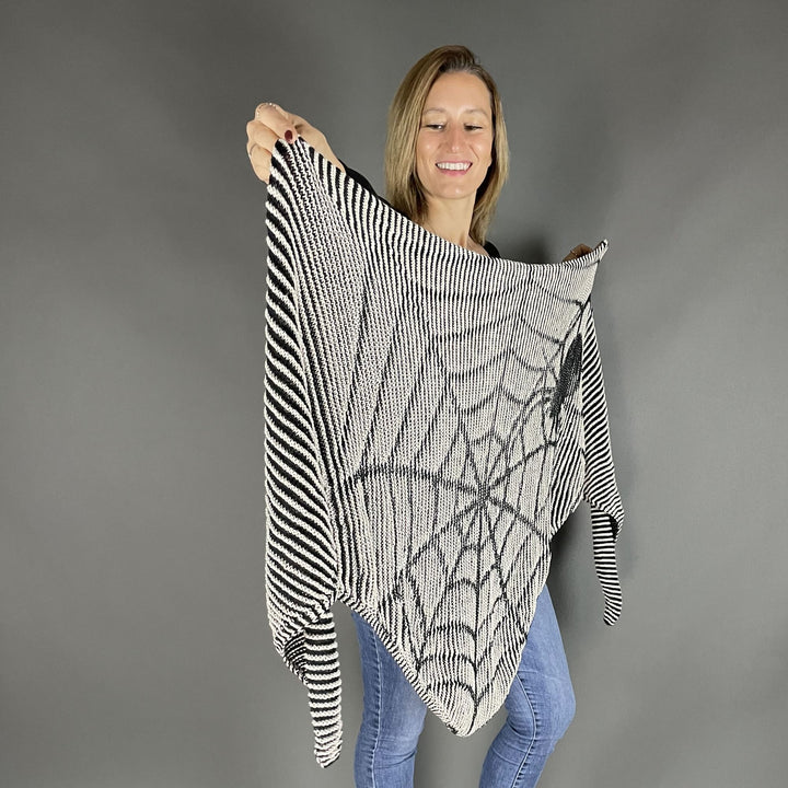 PREORDER Lola Illusion Knitted Scarf - Spider Web - 8ply