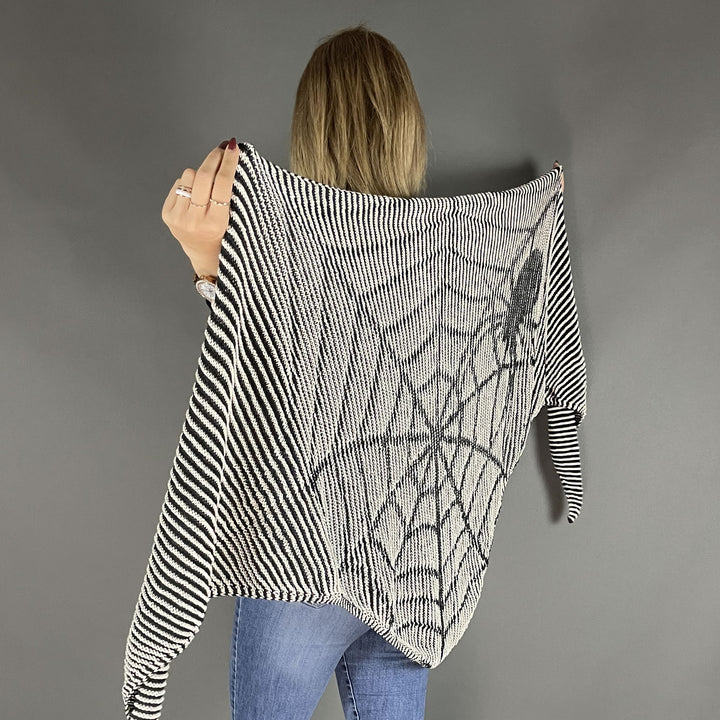 PREORDER Lola Illusion Knitted Scarf - Spider Web - 8ply