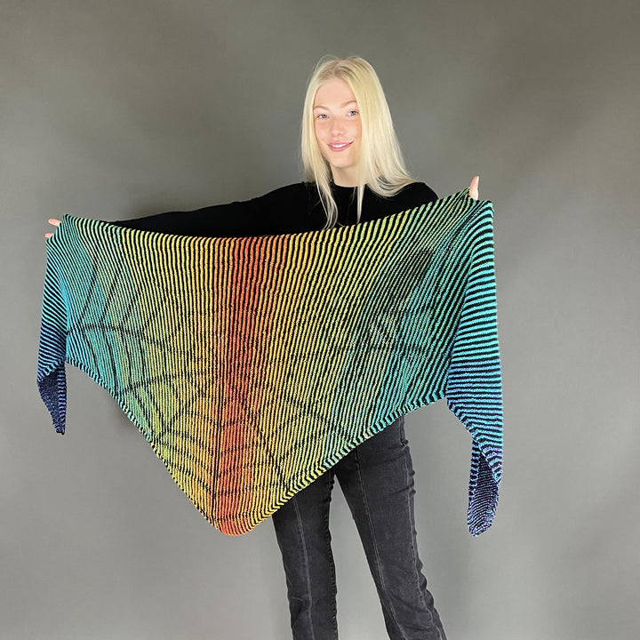PREORDER Lola Illusion Knitted Scarf - Spider Web - 8ply