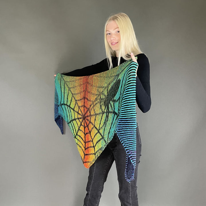 PREORDER Lola Illusion Knitted Scarf - Spider Web - 8ply