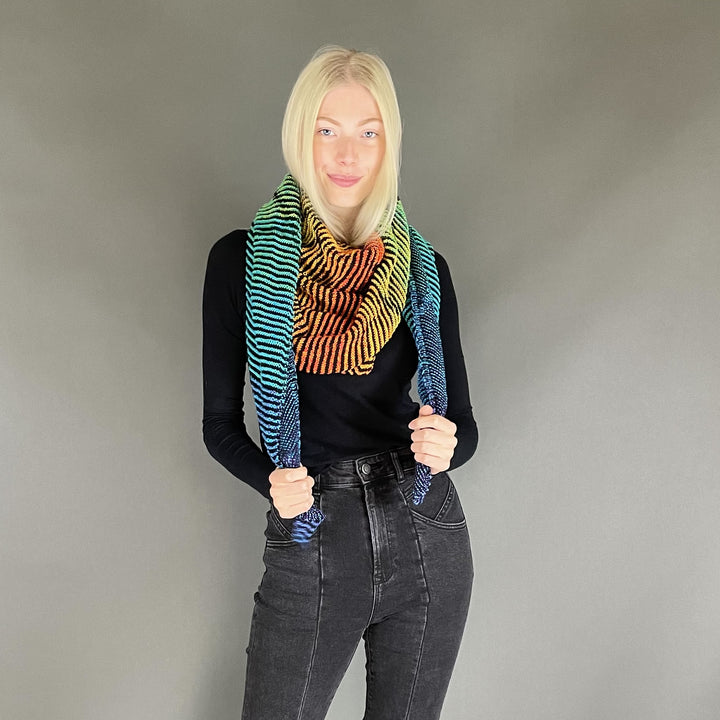 PREORDER Lola Illusion Knitted Scarf - Spider Web - 8ply