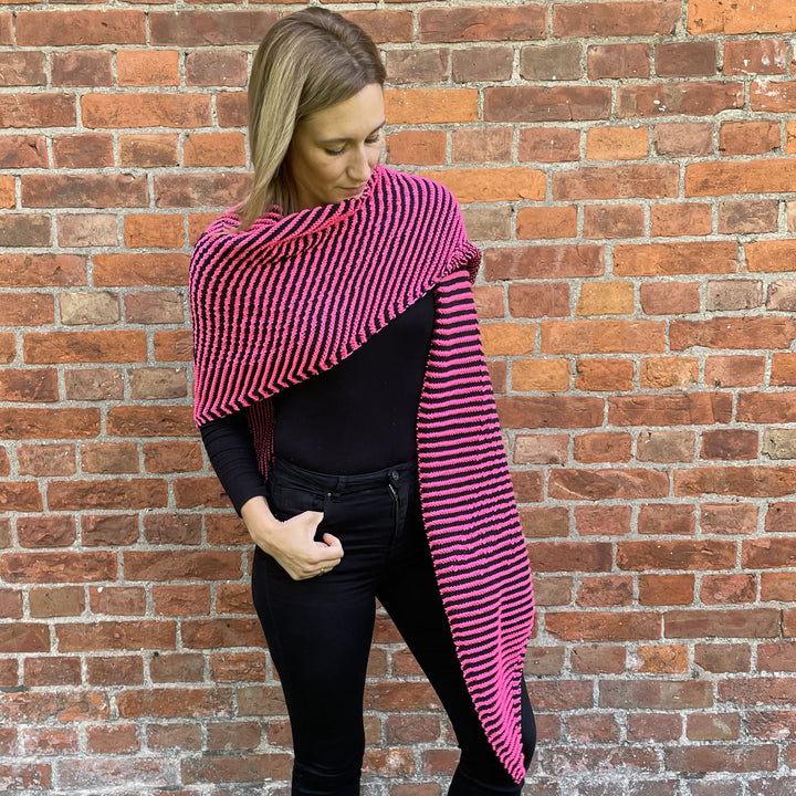 AVAILABLE NOW Lola Illusion Knitted Shawl Flying Skull - 8ply