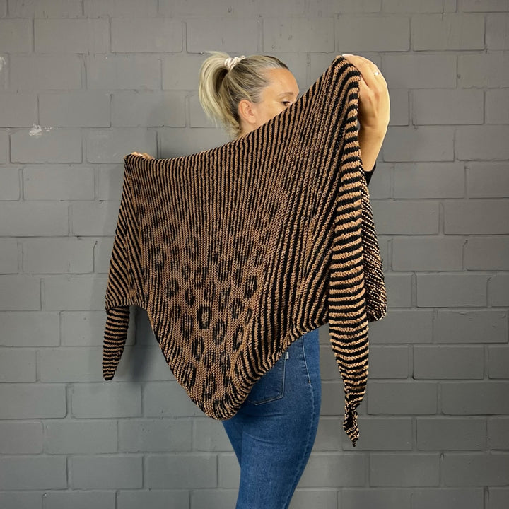 PREORDER Lola Illusion Knitted Shawl - Leo - 8ply