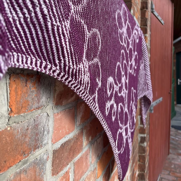 AVAILABLE NOW Lola Illusion Knitted Shawl Orchid - 4ply