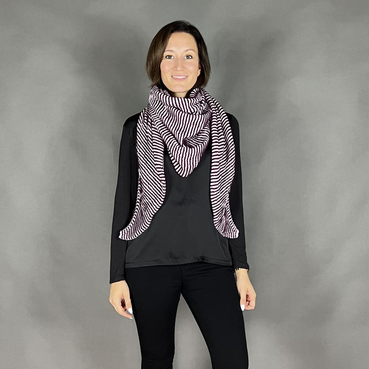 AVAILABLE NOW Lola Illusion Knitted Shawl Orchid - 4ply