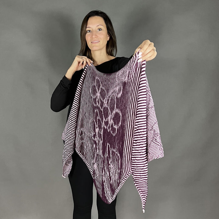 AVAILABLE NOW Lola Illusion Knitted Shawl Orchid - 4ply